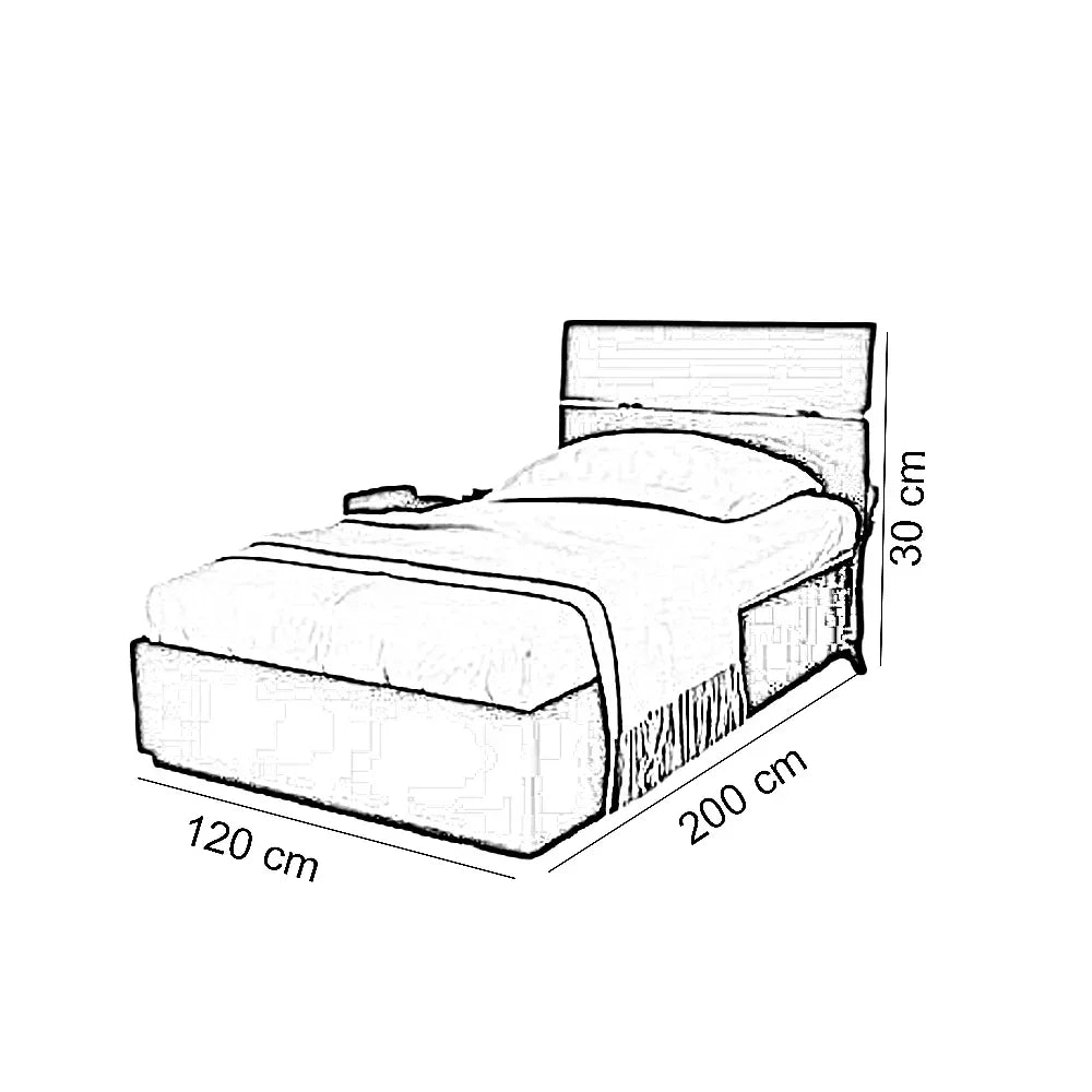 سرير خشب فردي ام دي اف، 120*200*30 سم