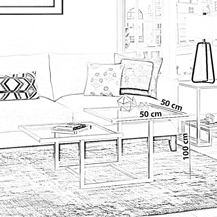 ترابيزة قهوة ستيل، 50*50*100 سم