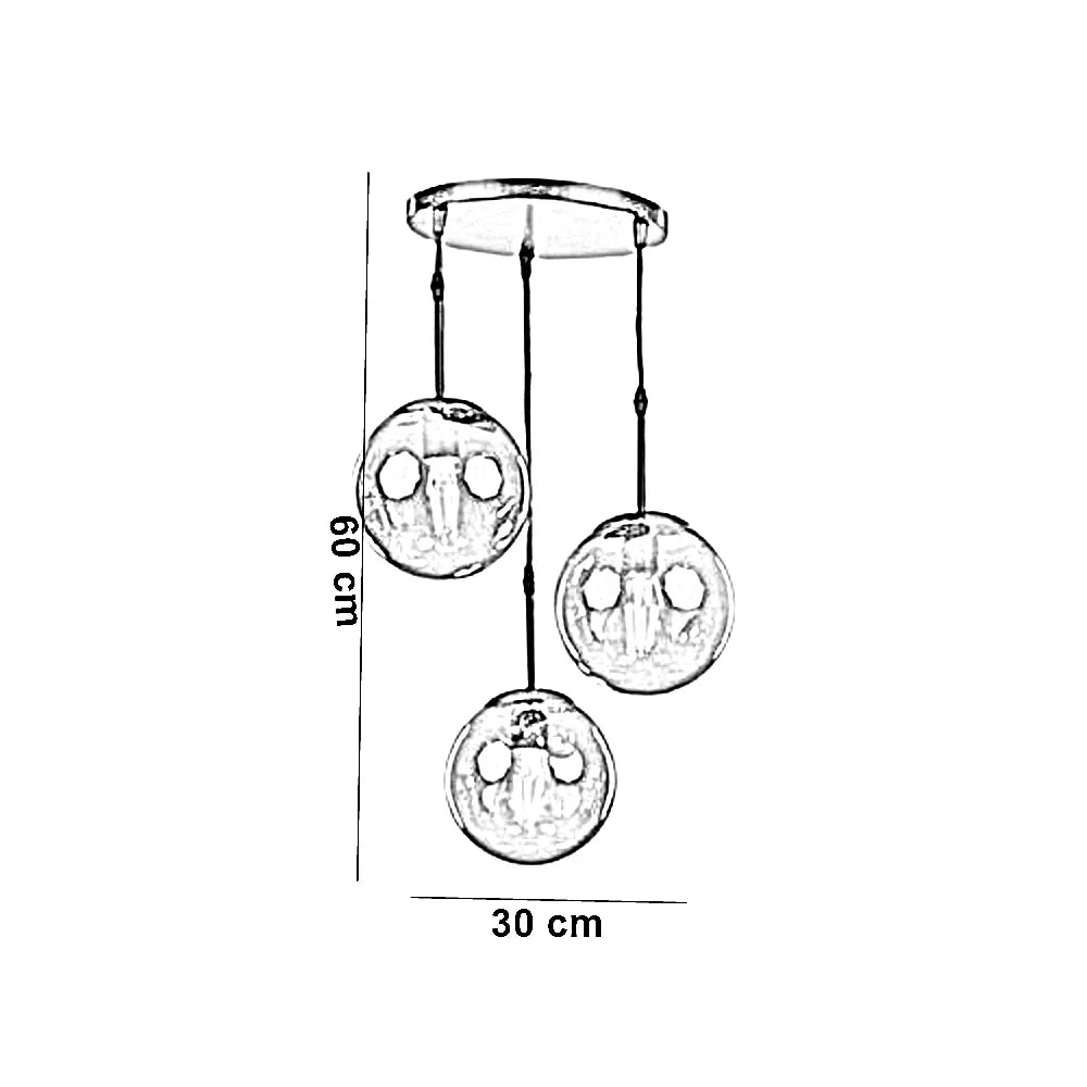 نجفة ستيل و زجاج، 30*60 سم