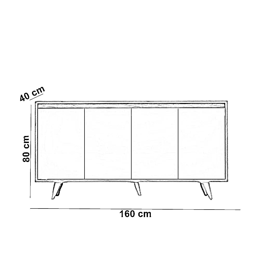 بوفيه ام دي اف، 160*40*80 سم