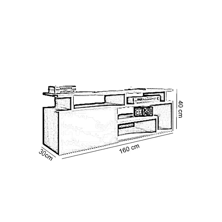 ترابيزة تليفزيون خشب ام دي اف، 160*30*40 سم