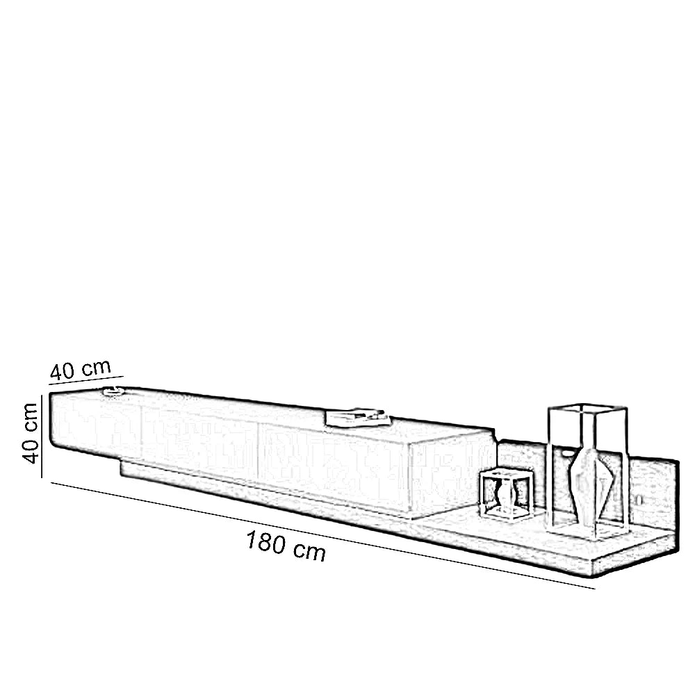 ترابيزة تليفزيون خشب ام دي اف، 180*40*40 سم