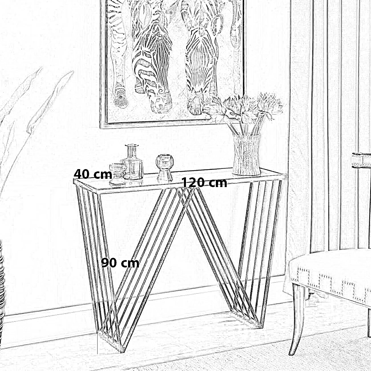 كونسول معدن، 120*40*90 سم