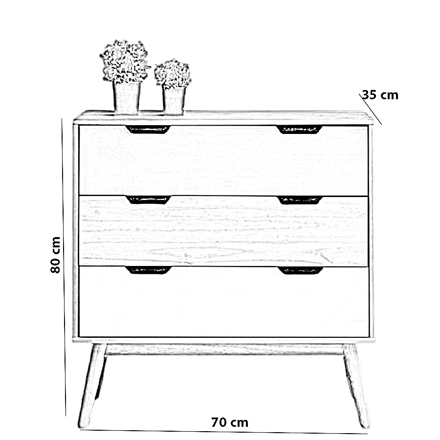 وحدة أدراج خشب كونتر و موسكي، 70*35*80 سم