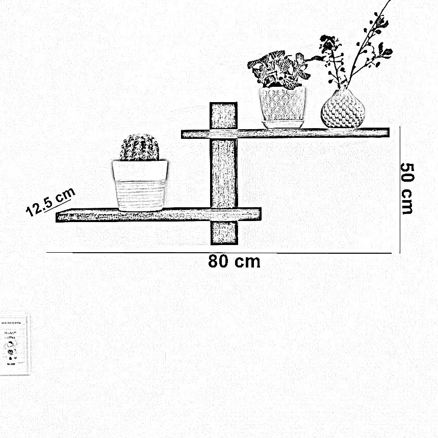 وحدة أرفف خشب موسكي، 80*12.5*50 سم