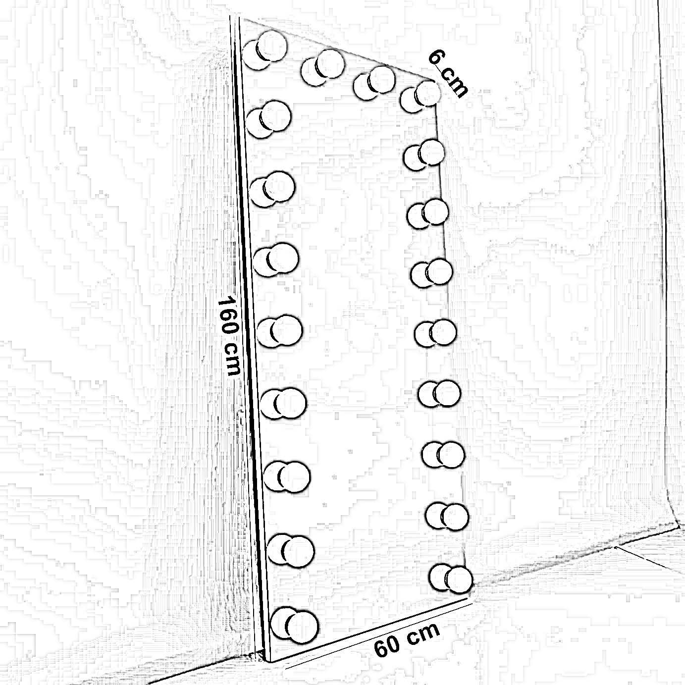 مرايا، 60*6*160 سم