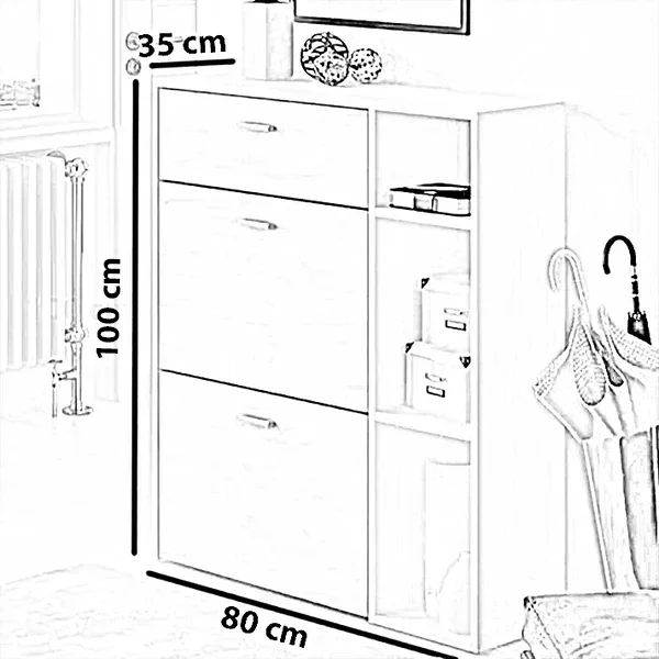 جزامة خشب ام دي اف اسباني، 80*35*100 سم