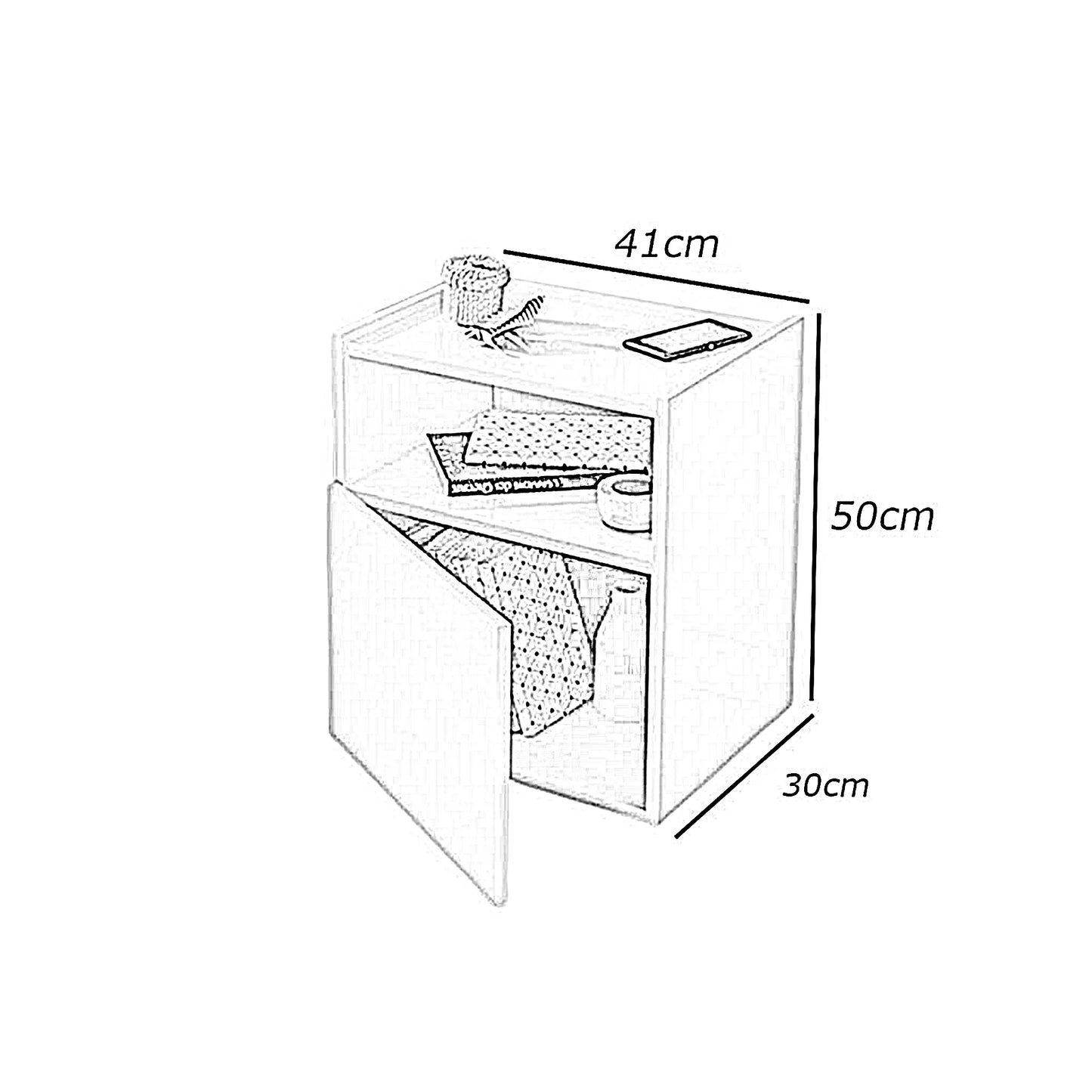 كومود خشب ام دي اف، 41*30*50 سم