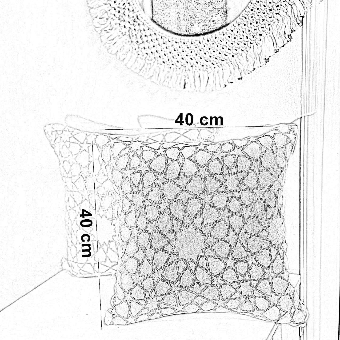 طقم كوشن رمضانية قماش، 40*40 سم - قطعتين