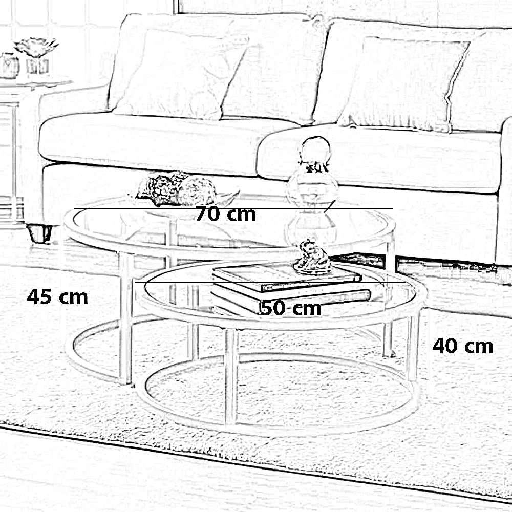 طقم ترابيزة قهوة ستيل، قطعتين