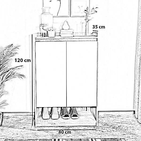 جزامة خشب ام دي اف، 80*35*120 سم