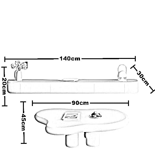 طقم ترابيزة تليفزيون مع ترابيزة قهوة، خشب ام دي اف - قطعتين