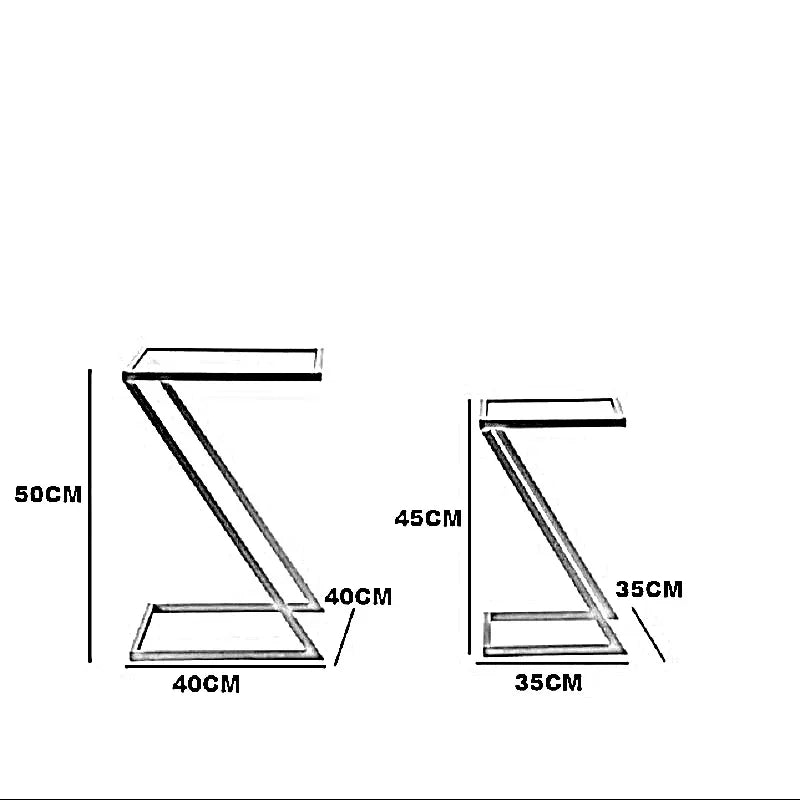 طقم ترابيزات جانبية متداخلة معدن بسطح زجاج، قطعتين