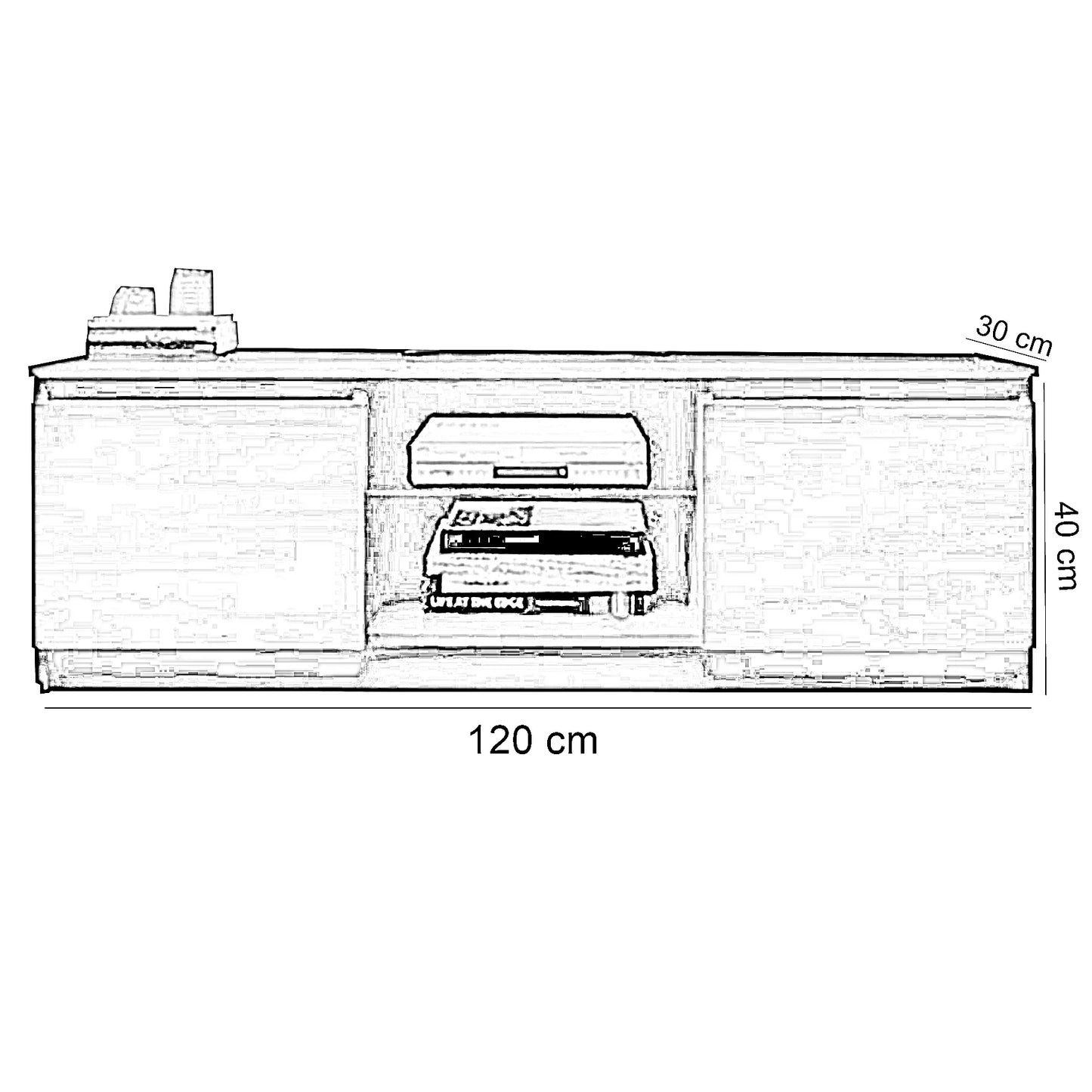 ترابيزة تليفزيون خشب ام دي اف، 160*30*40 سم