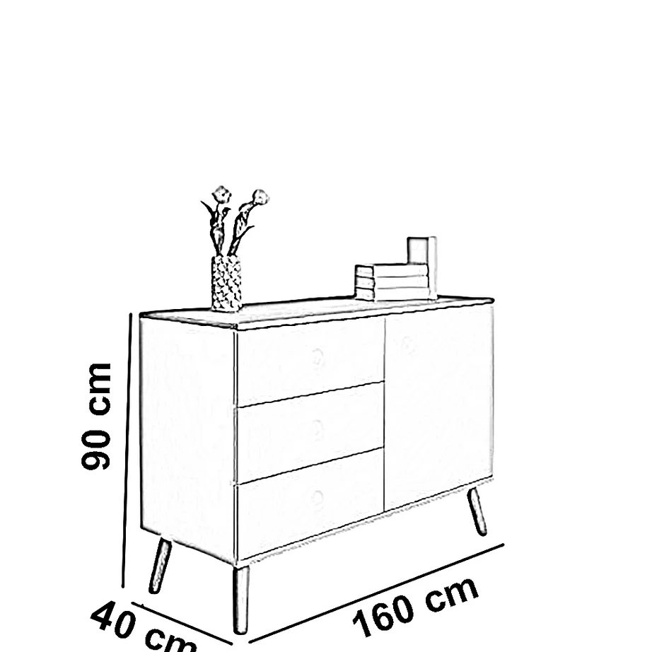 بوفيه خشب ام دي اف، 160*40*90 سم