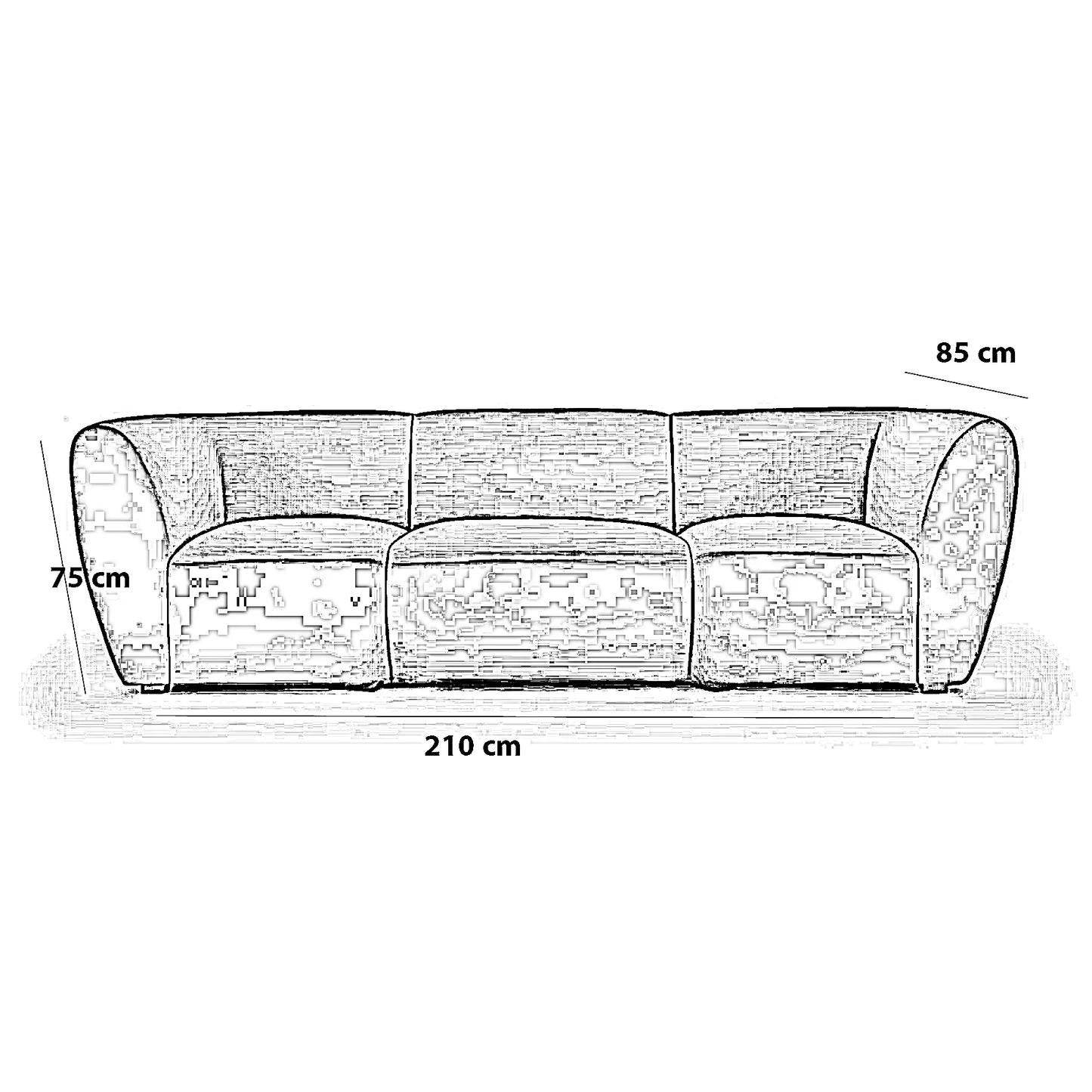 كنبة خشب طبيعي، 210*85*75 سم