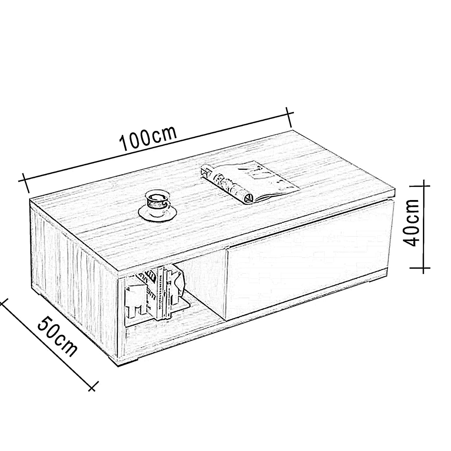 طقم ترابيزة تليفزيون مع ترابيزة قهوة، خشب ام دي اف - قطعتين