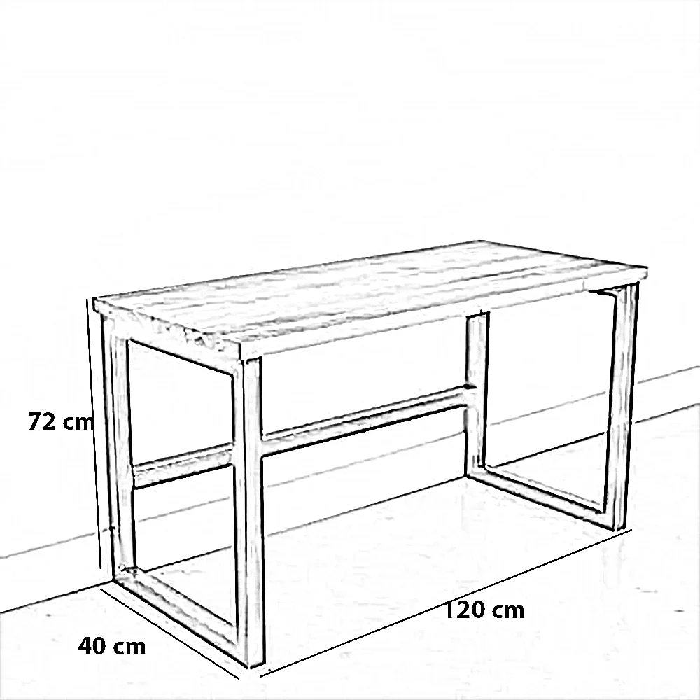 مكتب معدن، 120*40*72 سم