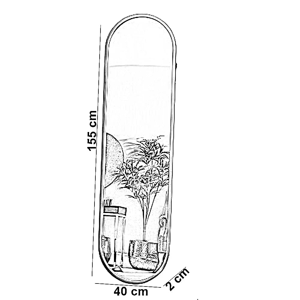 مرايا حائط بإطار خشب ام دي اف، 40*2*155 سم