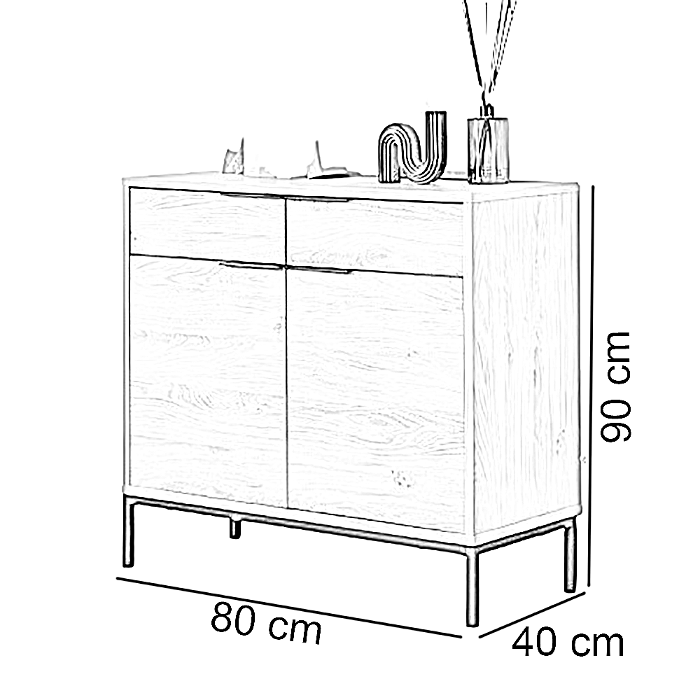 وحدة تخزين خشب ام دي اف، 80*40*90 سم