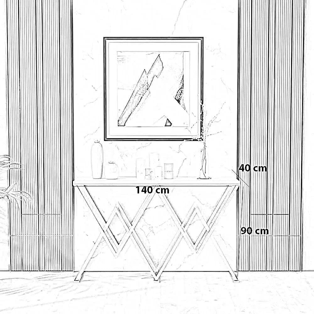 كونسول معدن، 140*40*90 سم