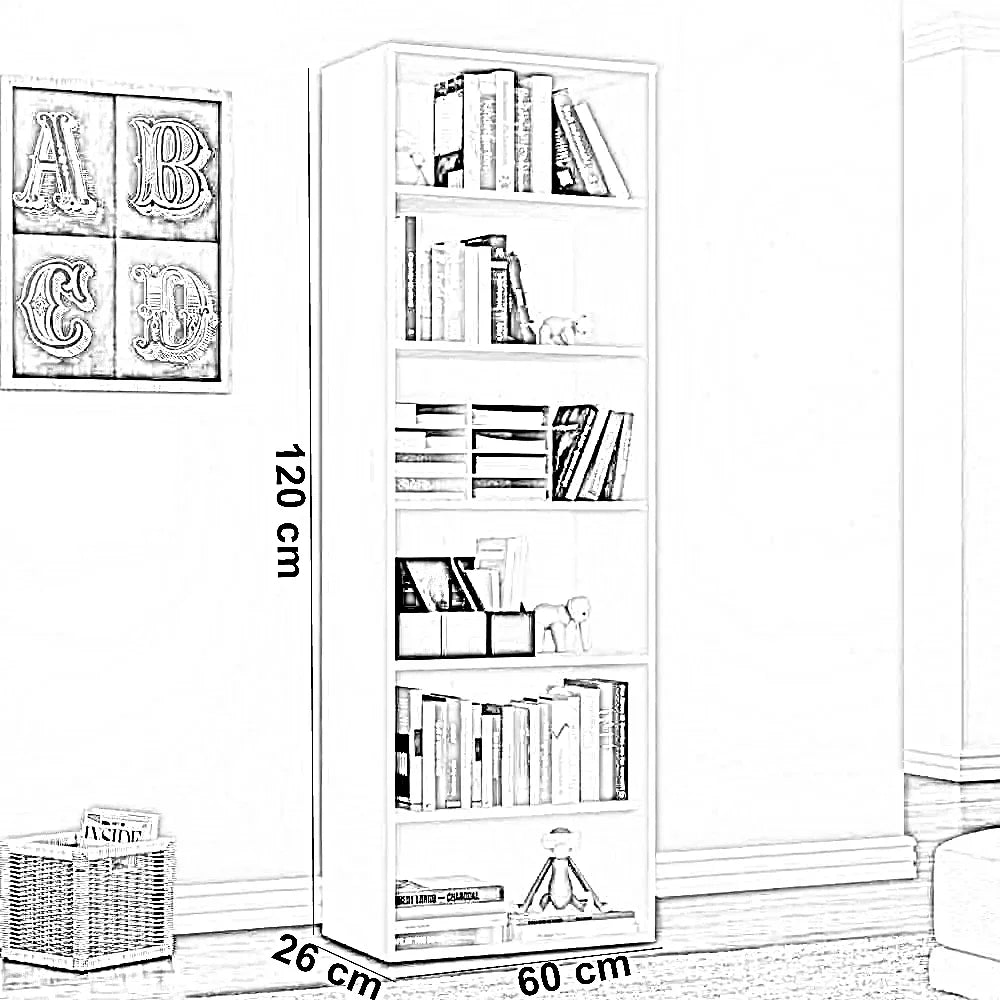 وحدة تخزين مكتبية ام دي اف، 60*26*170 سم