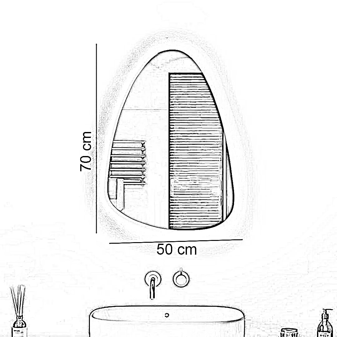 مرايا حمام بإضاءة، 50*70 سم