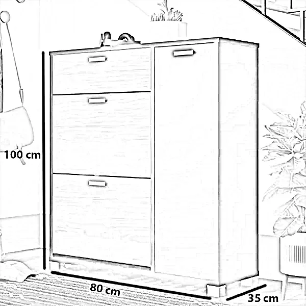 جزامة خشب ام دي اف اسباني، 80*35*100 سم