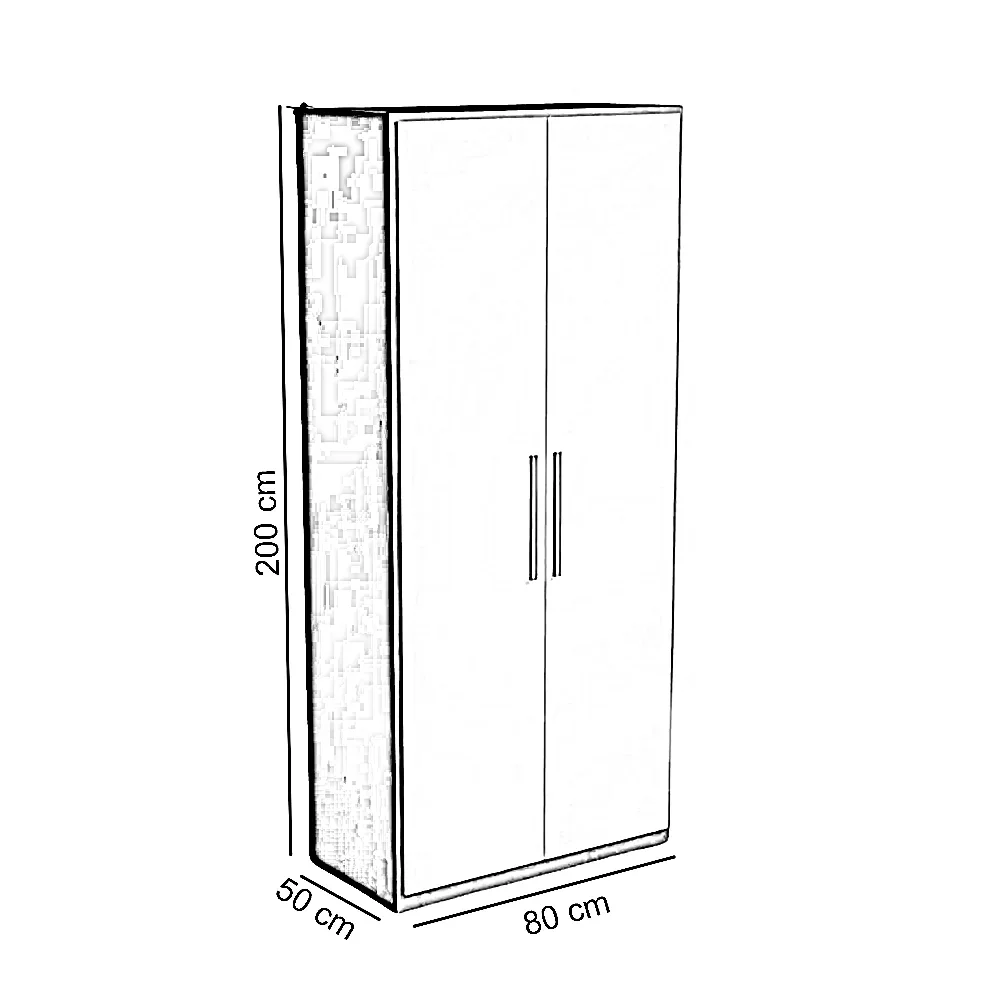 دولاب خشب ام دي اف، 80*50*200 سم