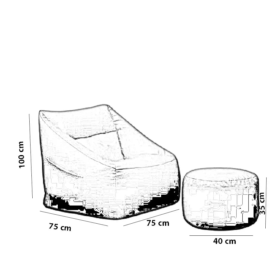 طقم بين باج مع بف جلد، قطعتين - بيج