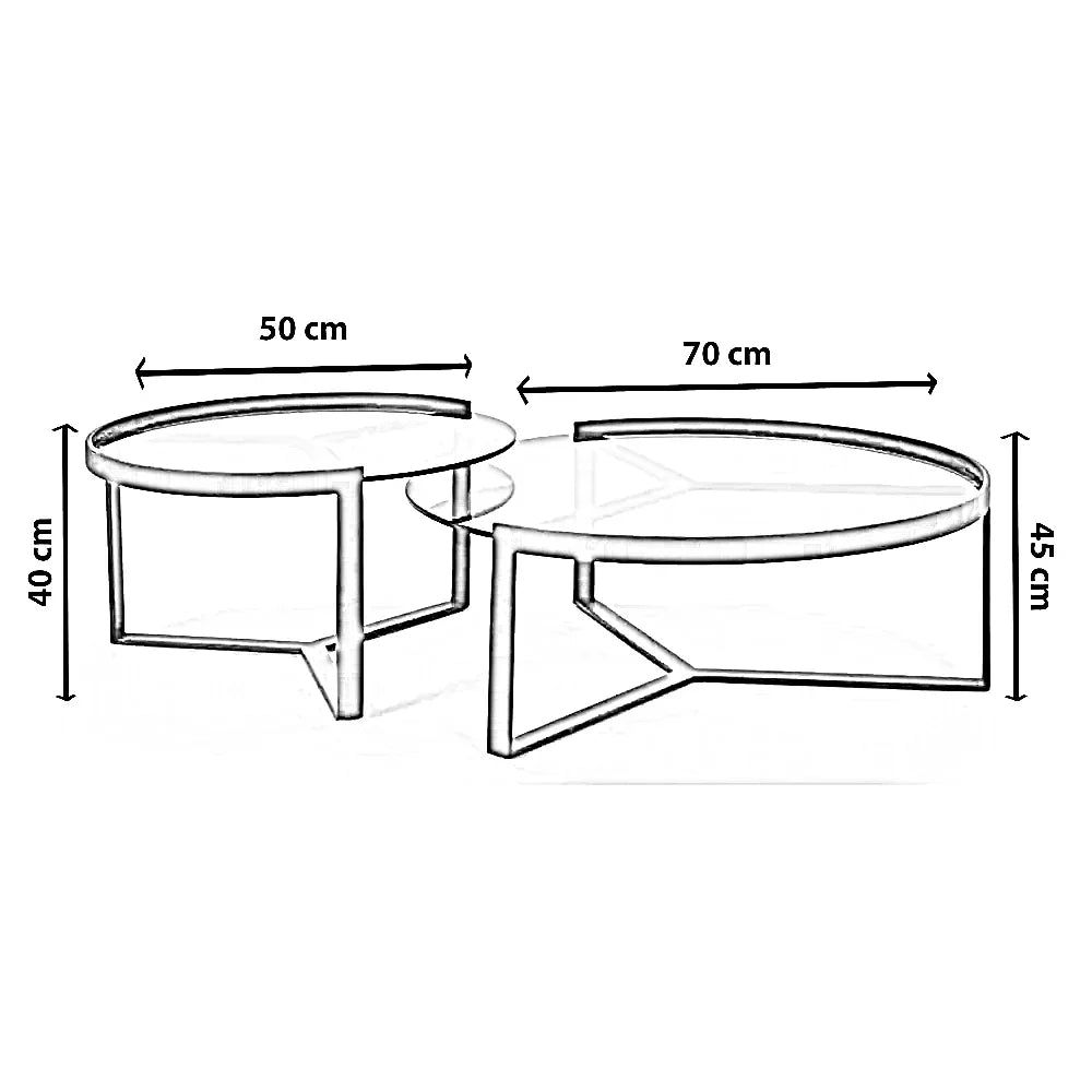 طقم ترابيزة قهوة ستيل، قطعتين