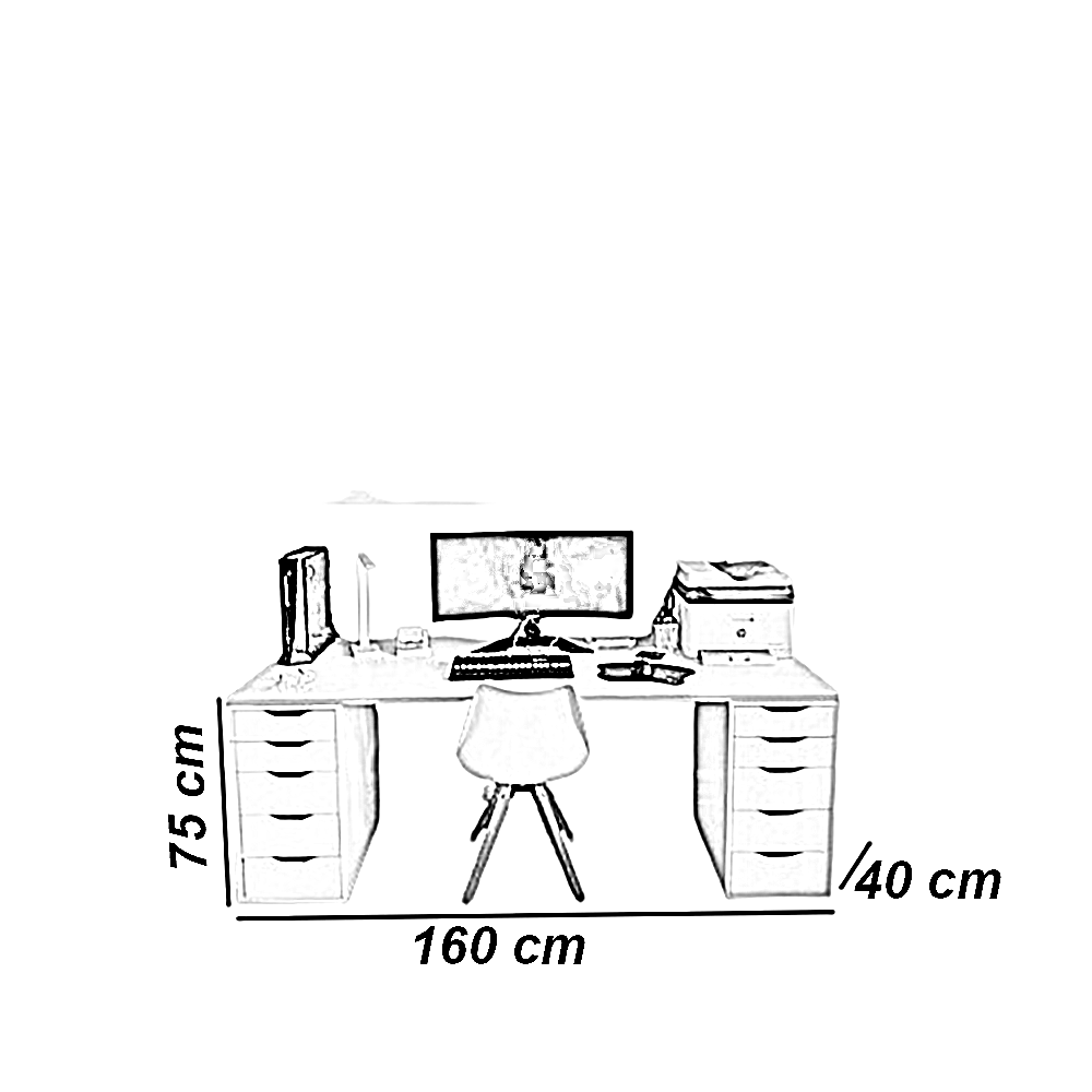 مكتب خشب ام دي اف، 160*40*75 سم