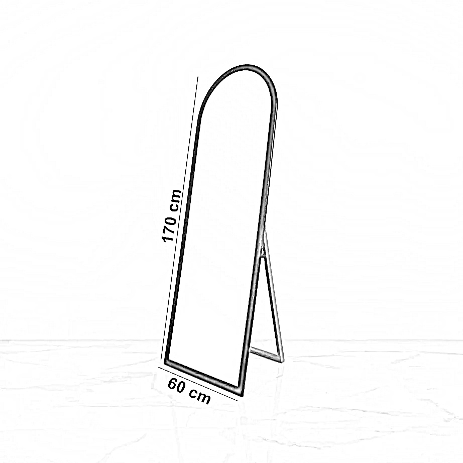 مرايا ارشيد استاند خشب ام دي اف، 60*170 سم - أسود