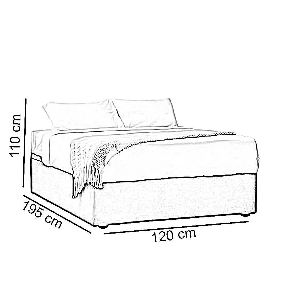 سرير فردي خشب كونتر، 120*195*110 سم