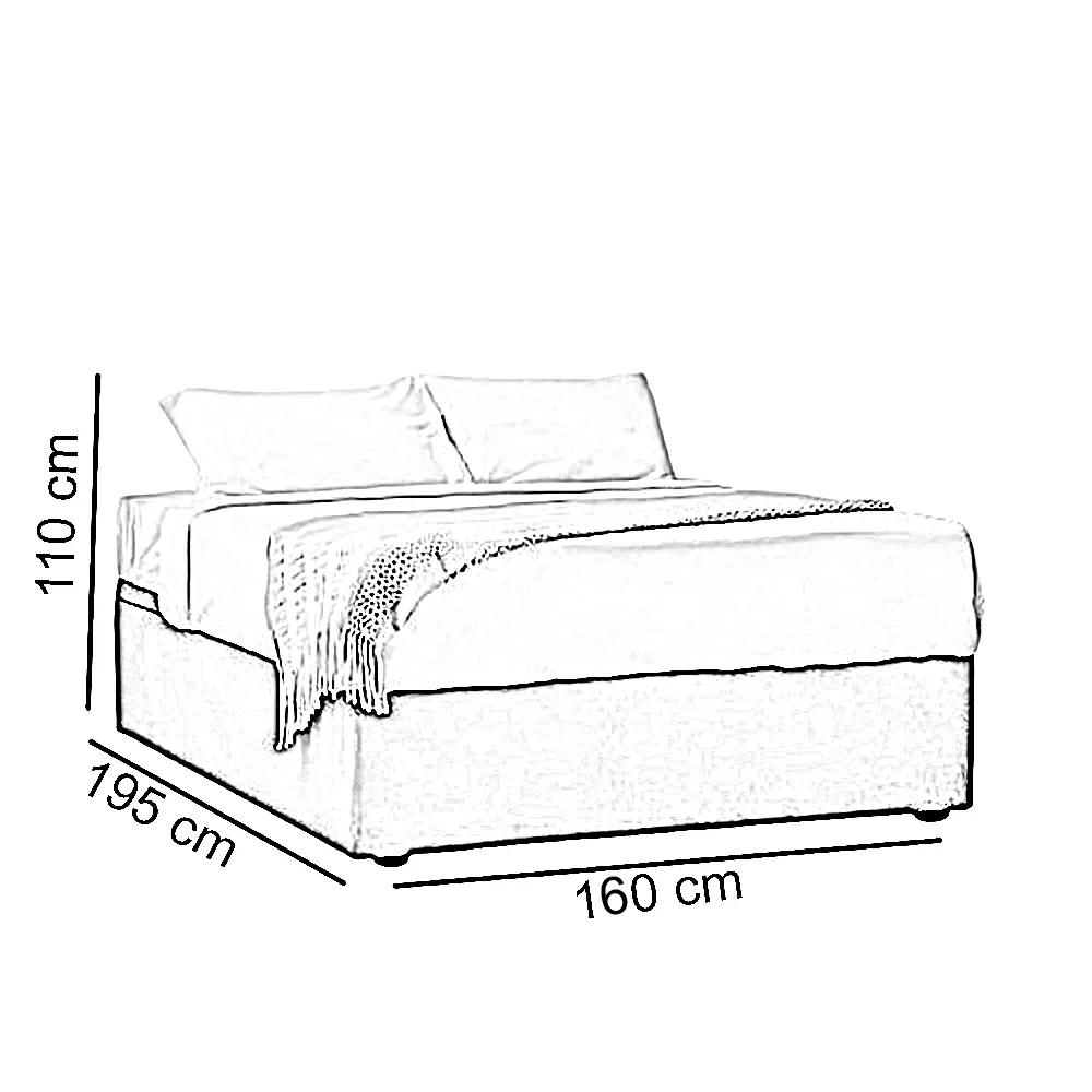 سرير كينج خشب كونتر، 160*195*110 سم