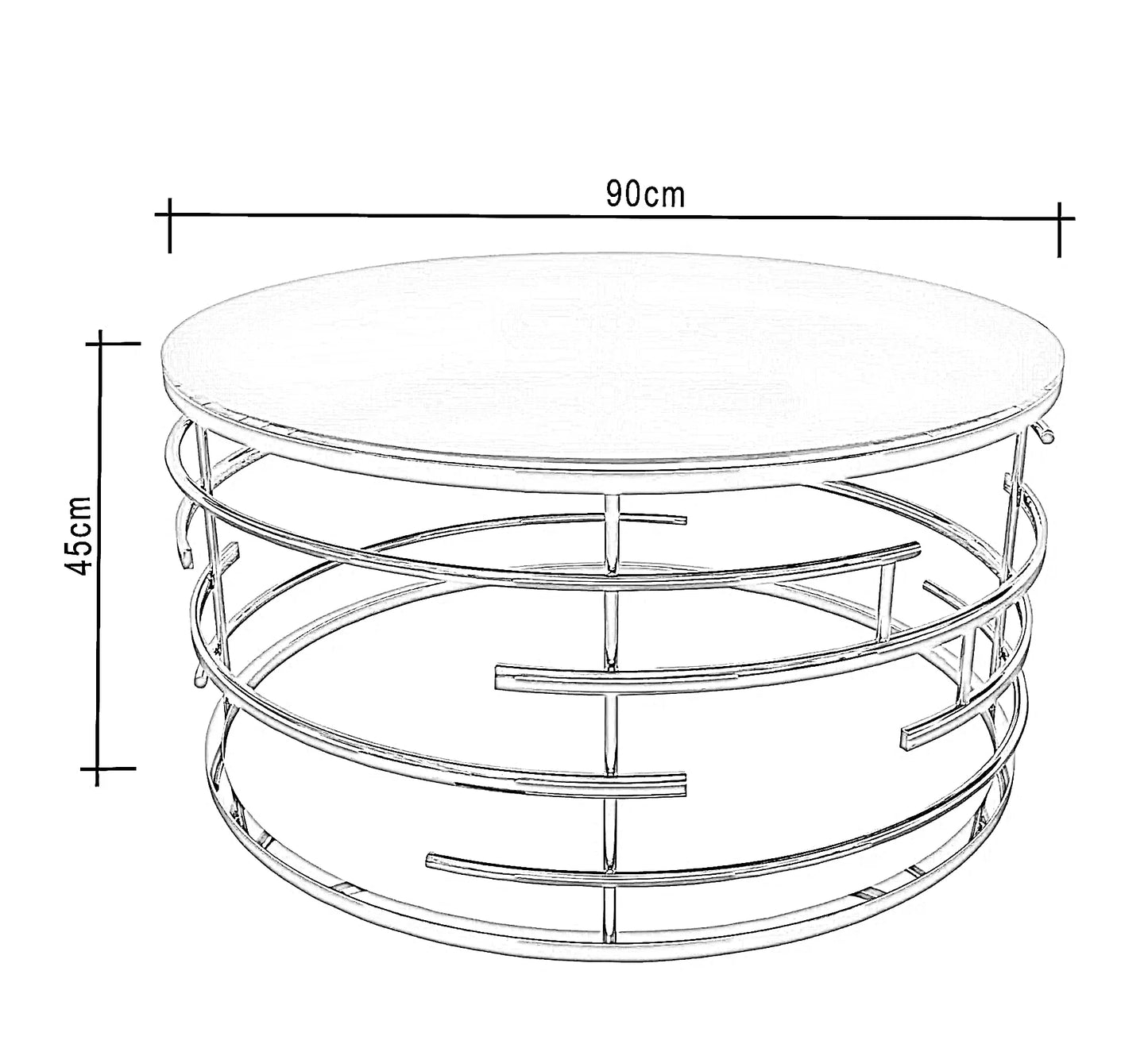ترابيزة قهوة ستيل، 90*45 سم