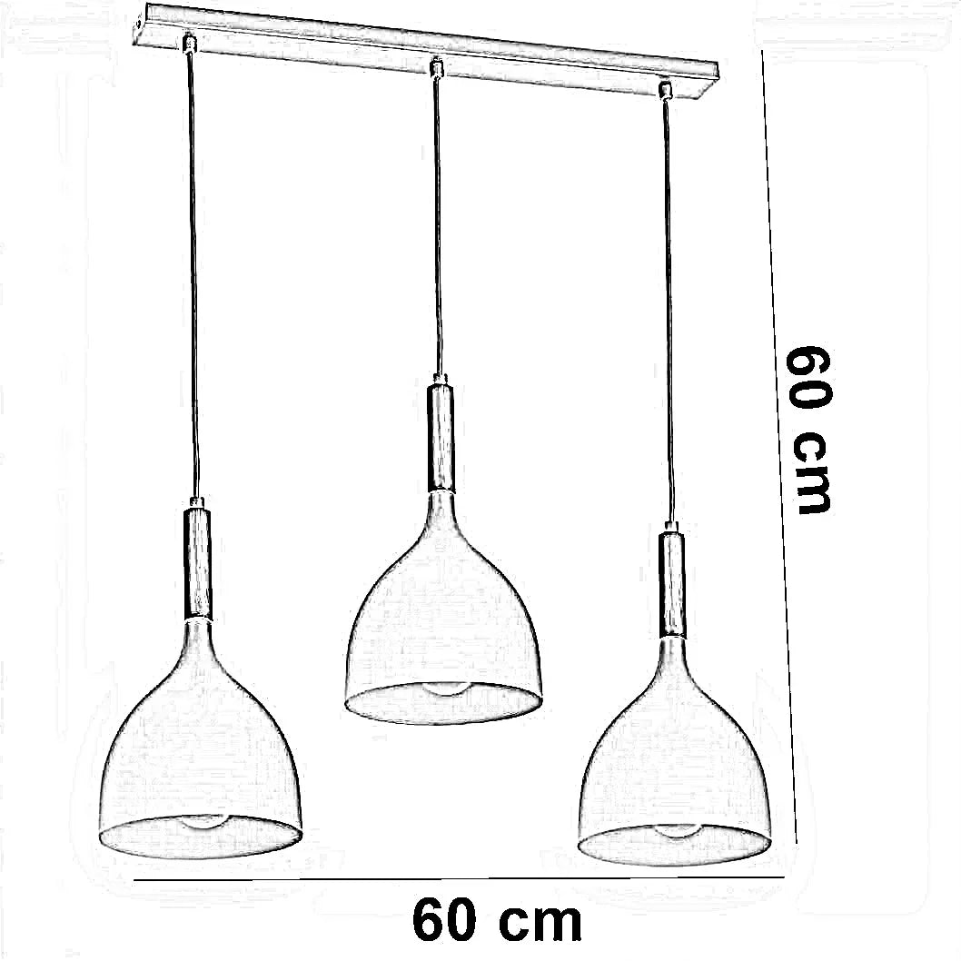 نجفة الومنيوم وخشب، 60*60 سم