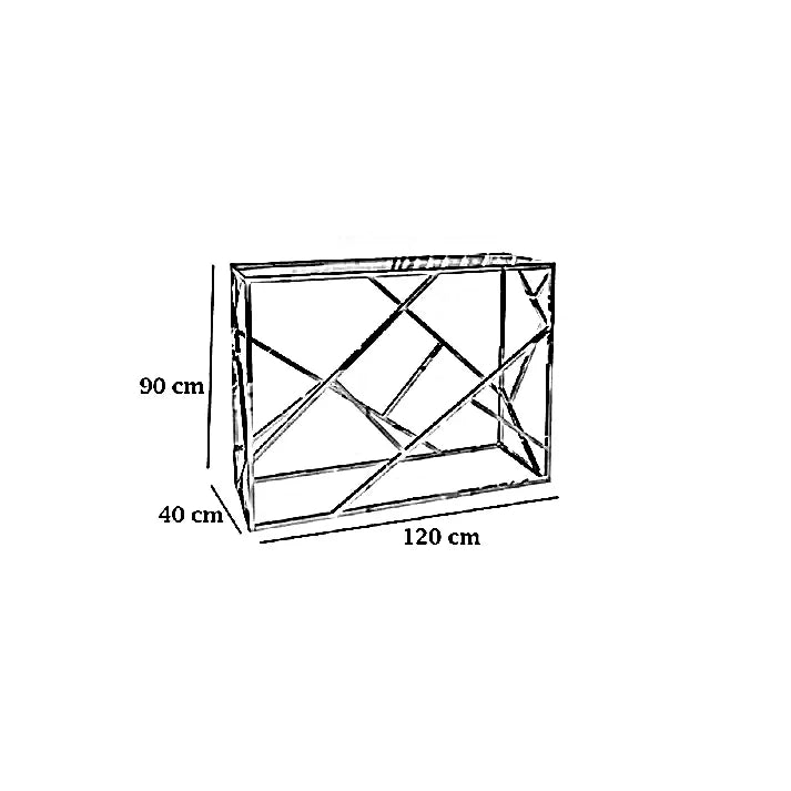 كونسول ستيل بمرايا، 120*40*90 سم