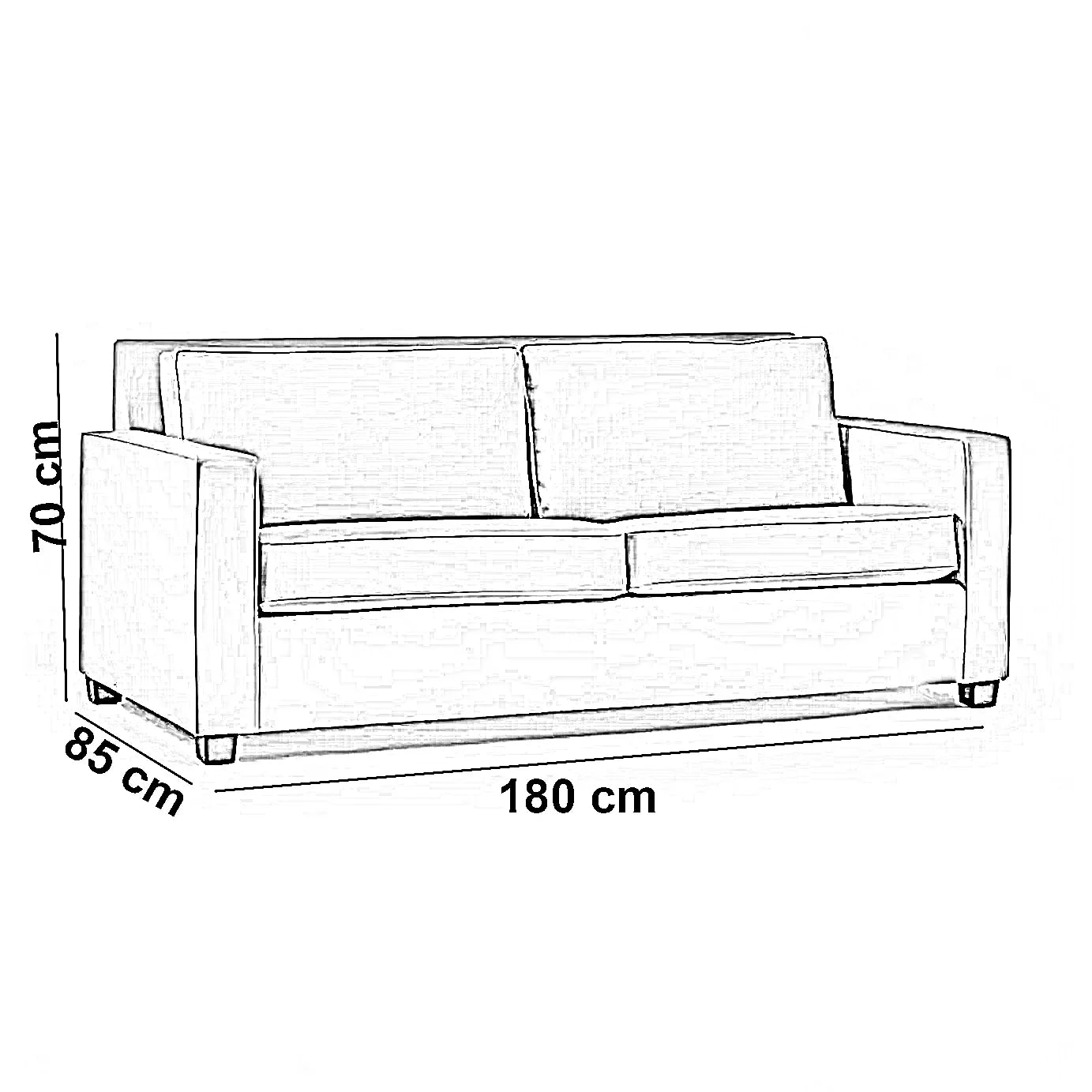كنبة خشب زان، 180*85*70 سم