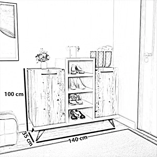 جزامة خشب ام دي اف اسباني، 140*35*100 سم