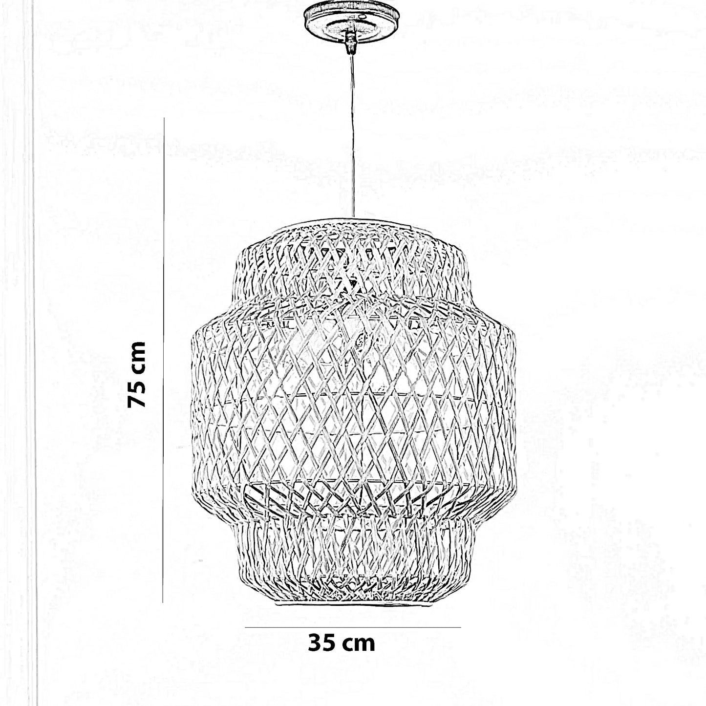 نجفة خيزران، 35*75 سم