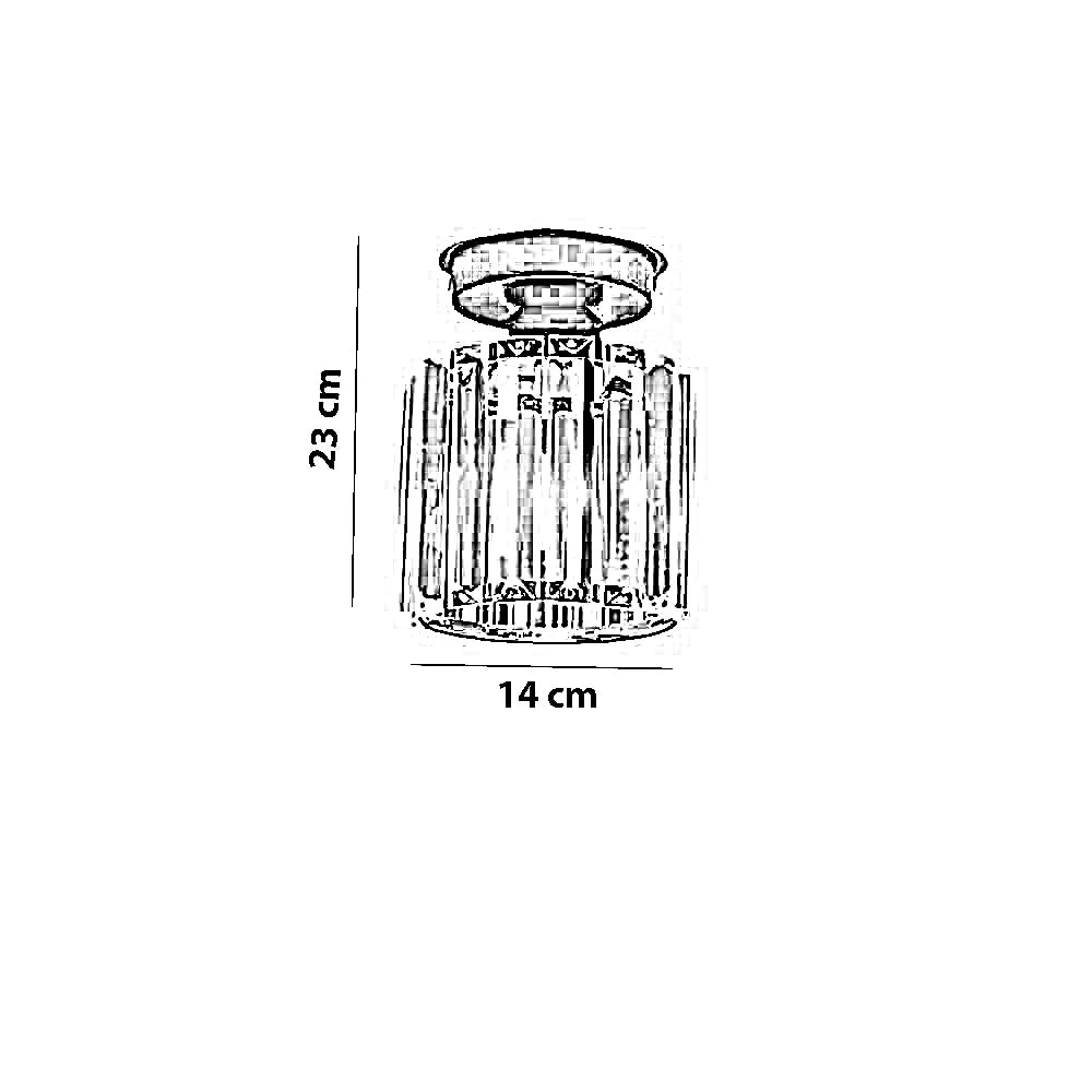 نجفة معدن و كريستال، 14*23 سم