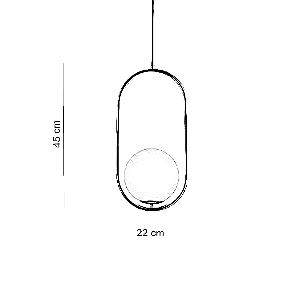 نجفة ستيل، 22*45 سم