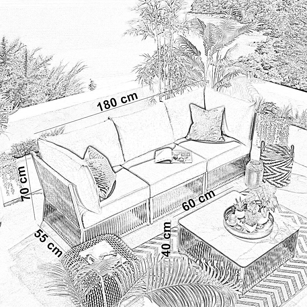 طقم خارجي ستيل و دوبار، 4 قطعة
