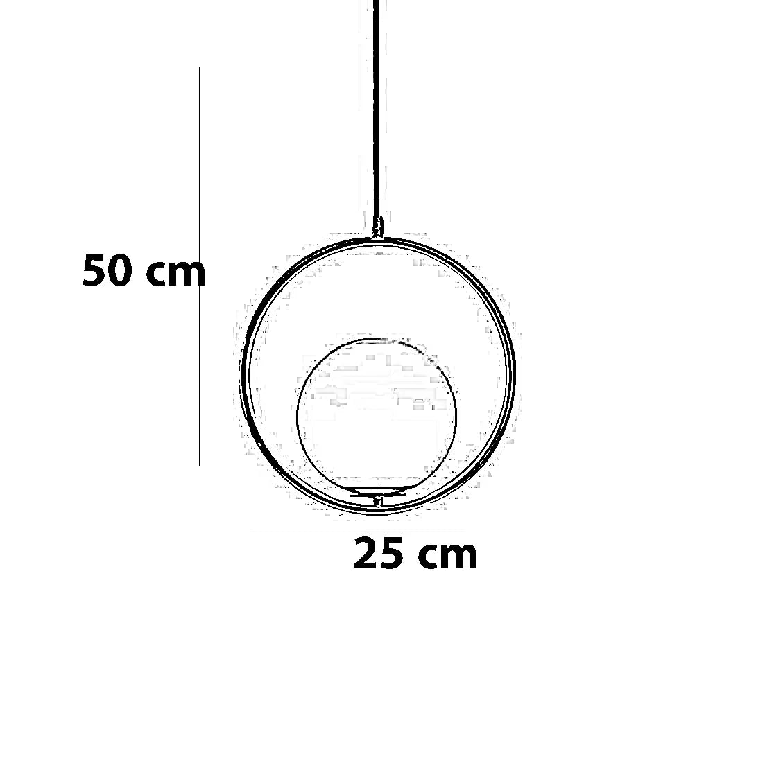 نجفة ستيل و زجاج، 25*50 سم