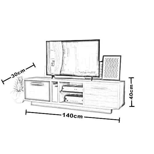 ترابيزة تليفزيون ام دي اف، 140*30*40 سم