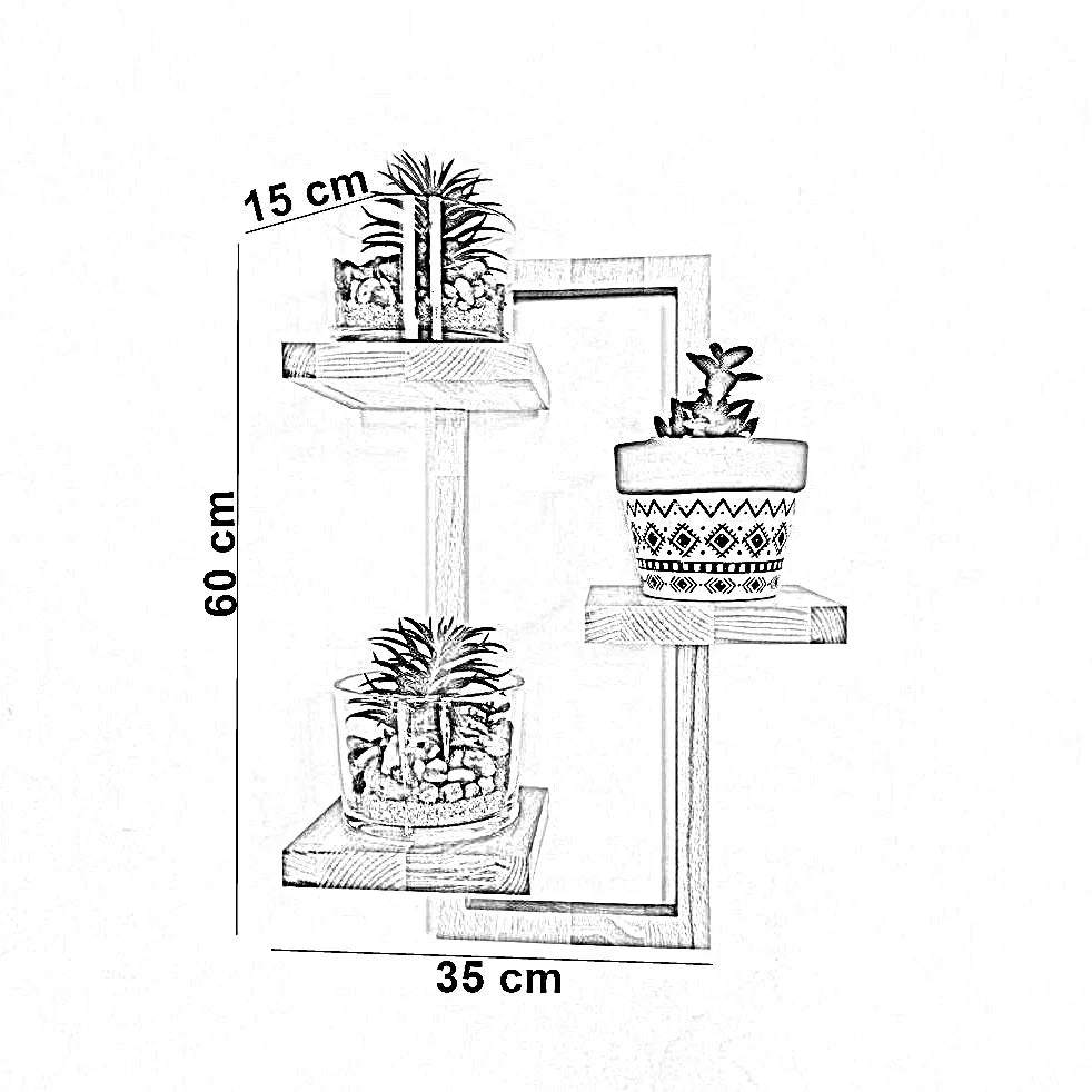 وحدة أرفف خشب موسكي، 35*15*60 سم