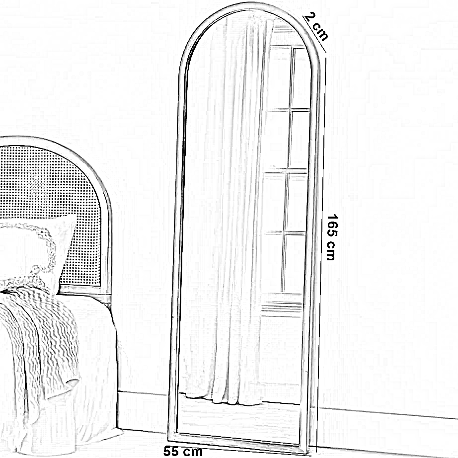 مرايا بإطار خشب ام دي اف، 55*2*165 سم