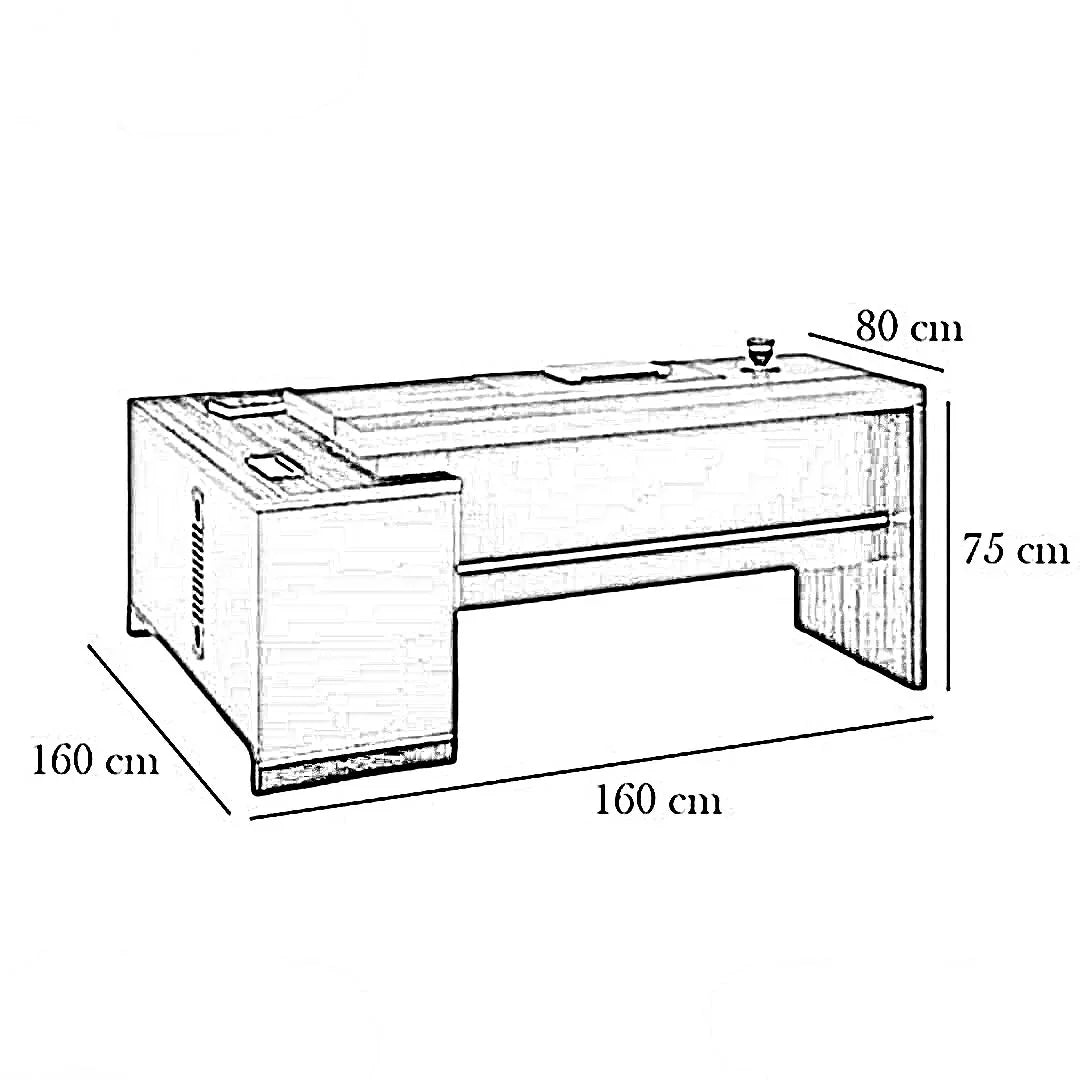 مكتب خشب ام دي اف، 160*80*75 سم