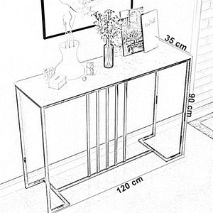 كونسول ستيل ورخام، 120×35×90 سم - صورة 3